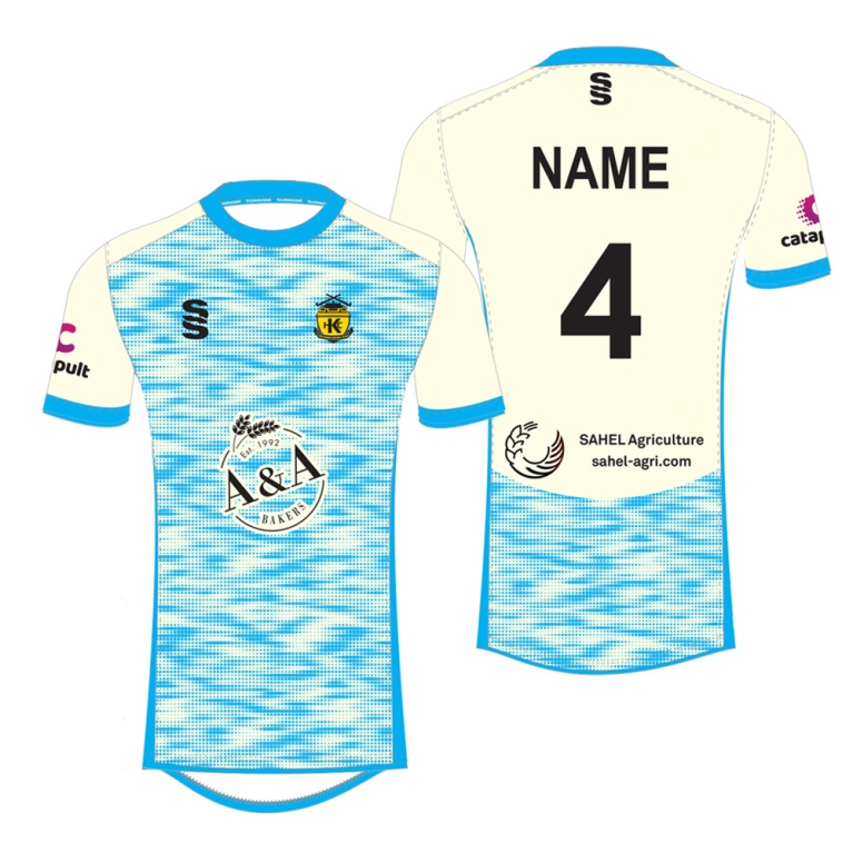 Kelburne HC - S/S - Away Shirt - White/Sky - Women's Fit