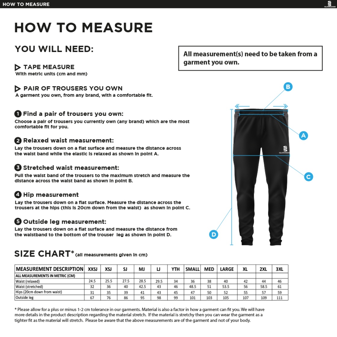 Kelburne HC - Dual Skinny Pant - Size Guide