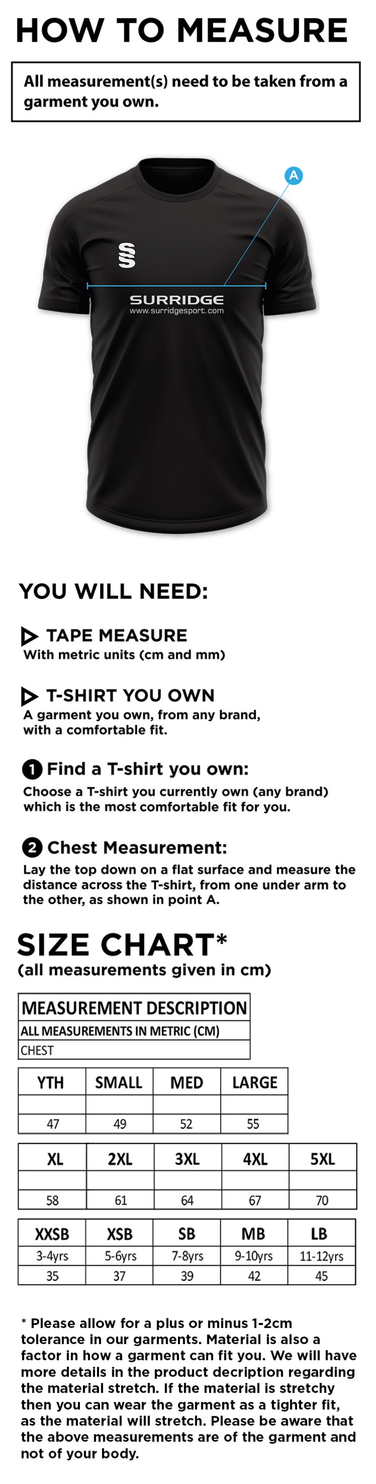 Kelburne HC - Ladies Blade Polo Shirt - Size Guide